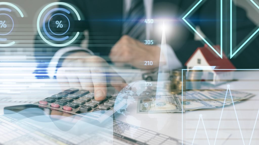 business concept with calculator close up